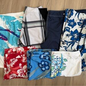 Lot Of 7 Board Shorts. Sz 32-34. NO TAGS. Hawaii 80’s Skater Surf